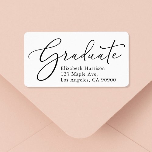 Elegant Script Graduation Return Address Label