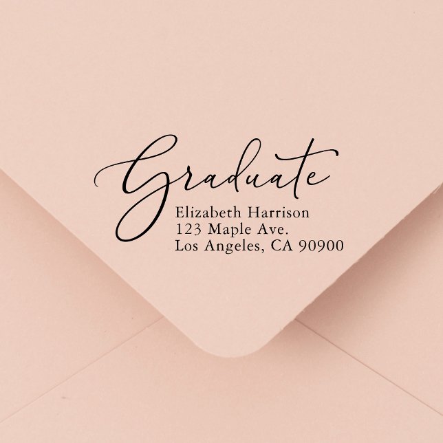 Elegant Script Graduation Return Address Self-inking Stamp (Creator Uploaded)