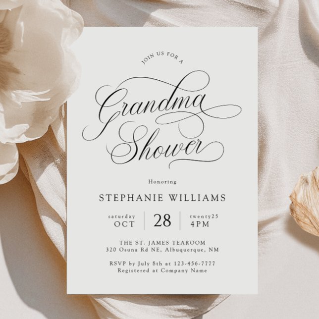 Elegant Script Grandma Shower Invitation (Creator Uploaded)