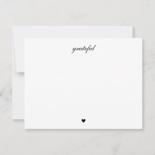 Elegant Script Grateful Heart Thank You Card