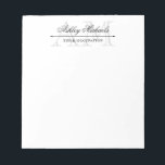 Elegant Script Gray 2 Initial Monogram Name Title Notepad<br><div class="desc">Write down notes,  reminders,  ideas,  and to do's on this elegant notepad personalized with your initials in gray under your name in an ornate,  classic script and title in a classic black font. A simple yet tasteful divider between them.</div>
