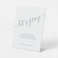 Elegant Script Gray Grazing Table Wedding  