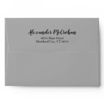 Elegant Script Gray Return Address Mailing Envelope Elegant Script Gray Return Address Mailing Envelope