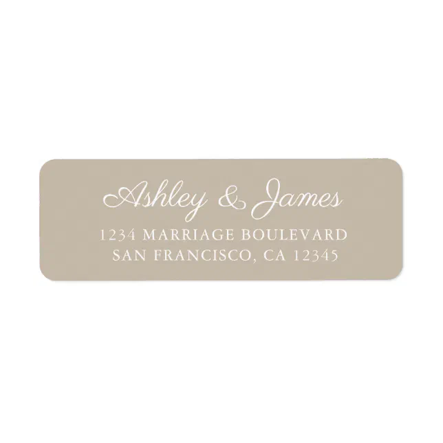Elegant Script Gray Wedding Return Address Label | Zazzle