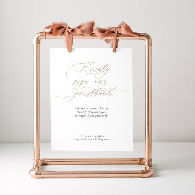 Elegant Script Guestbook Wedding Table Sign (Creator Uploaded)