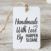 Elegant Script Handmade With Love Stylish Heart 
