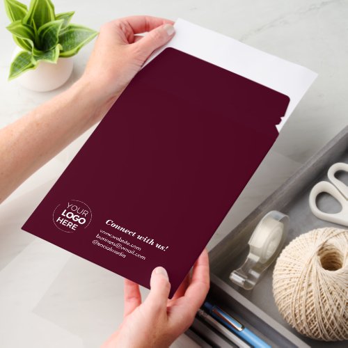 Elegant Script Handwriting Burgundy Envelope Mailers
