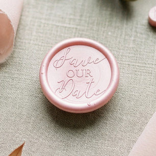 Elegant Script Handwriting Save Our Date Wedding Wax Seal Stamp