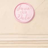 Elegant Script Handwriting Save Our Date Wedding Wax Seal Sticker (Front)