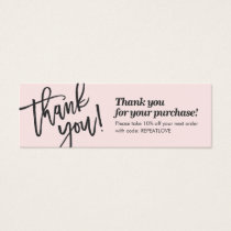 Elegant script handwriting thank you blush pink