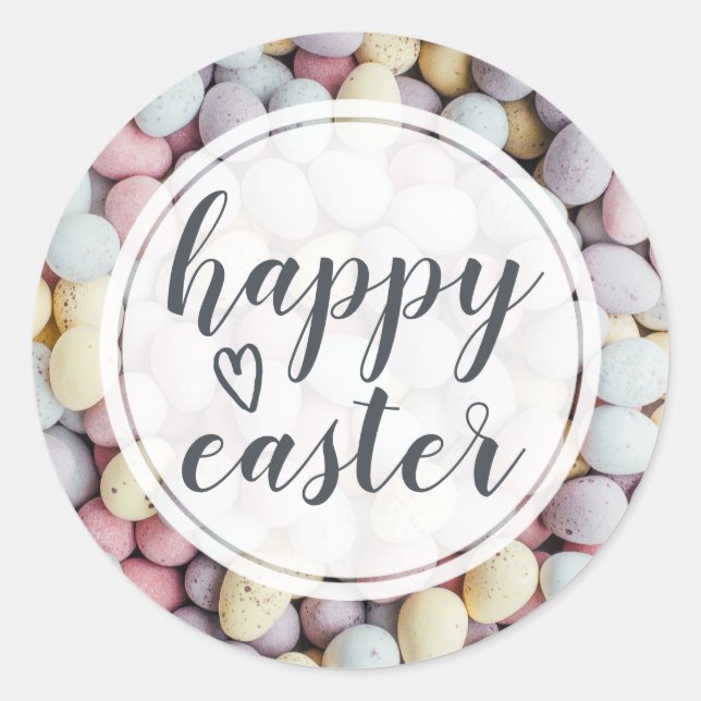 Elegant Script Happy Easter Eggs Envelope Seal (Front)