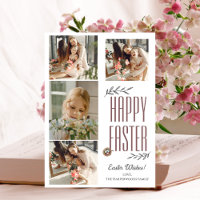 Elegant Script Happy Easter Family Photo Collage