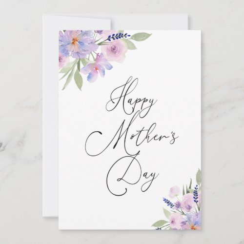 elegant script happy mothers day card