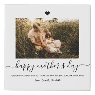 Elegant Script Happy Mother's Day Photo Keepsake Faux Canvas Print
