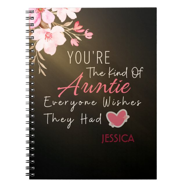 Elegant Script & Heart Personalized Notebook (Front)