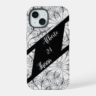 Elegant Script His Her Bride Groom Wedding Party iPhone 15 Case