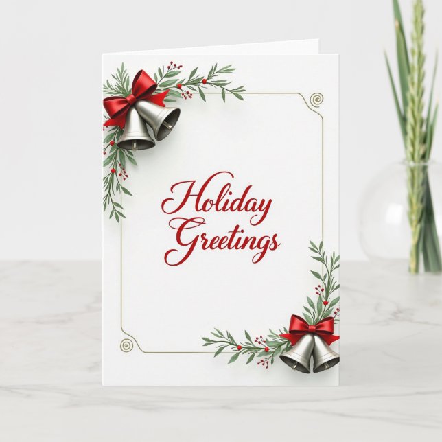 Elegant Script Holiday Card (Front)