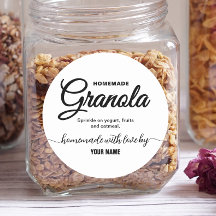 Elegant Script homemade granola label