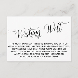 Elegant Script Honeymoon Wishing Well Enclosure Card