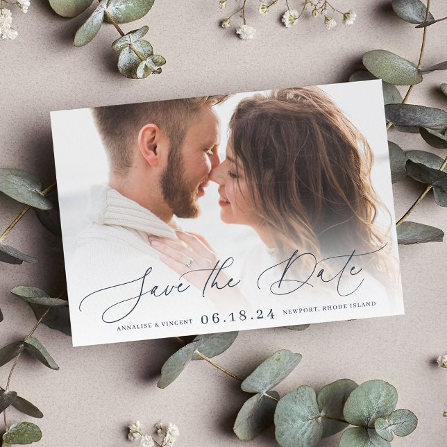 Elegant Script | Horizontal Photo Save The Date (Creator Uploaded)