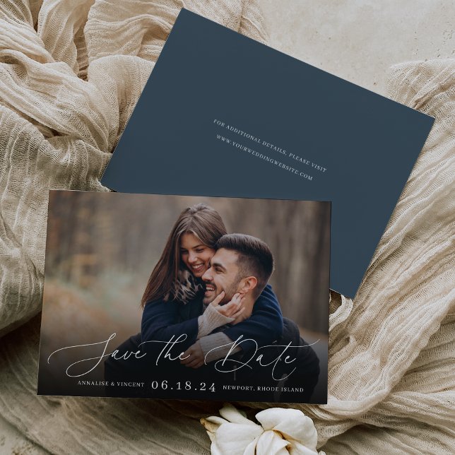 Elegant Script | Horizontal Photo Save The Date (Creator Uploaded)