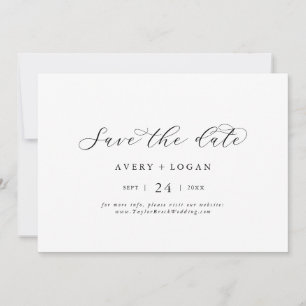 Elegant Script Horizontal Save The Date