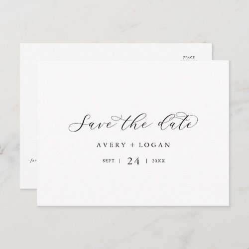Elegant Script Horizontal Save the Date Postcard