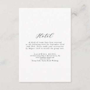 Elegant Script Hotel Enclosure Card
