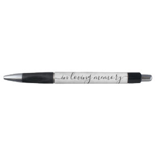 Elegant Script In Loving Memory Marble Funeral Pen