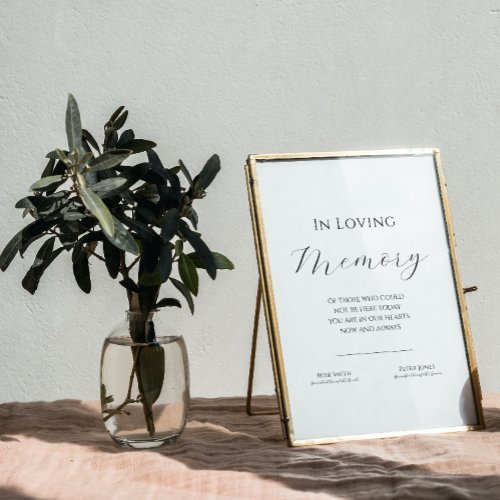 Elegant Script In Loving Memory Wedding Sign