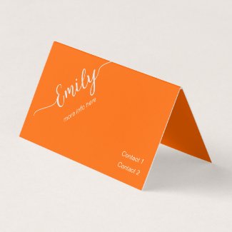  elegant  script in neon orange