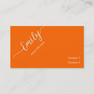 elegant script in neon orange business card