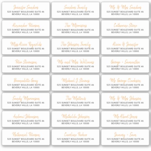 Elegant script individual guest address labels