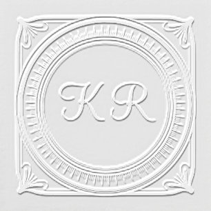 Elegant Script Initial Border Embosser