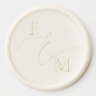 Elegant Script Initial Wedding & Engagement Wax Seal Sticker