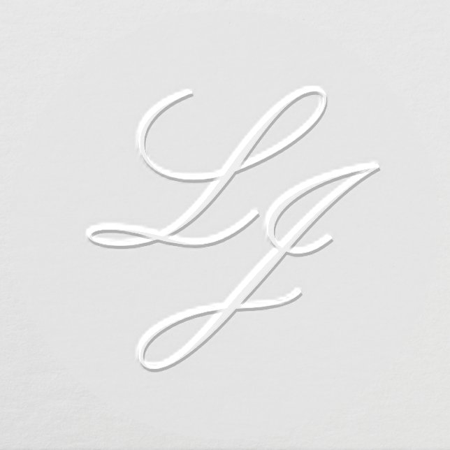 Elegant Script Initials Monogrammed Weddings Embosser (Design)