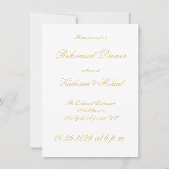 Elegant Script Island Citrus Wedding Rehearsal Invitation (Front)