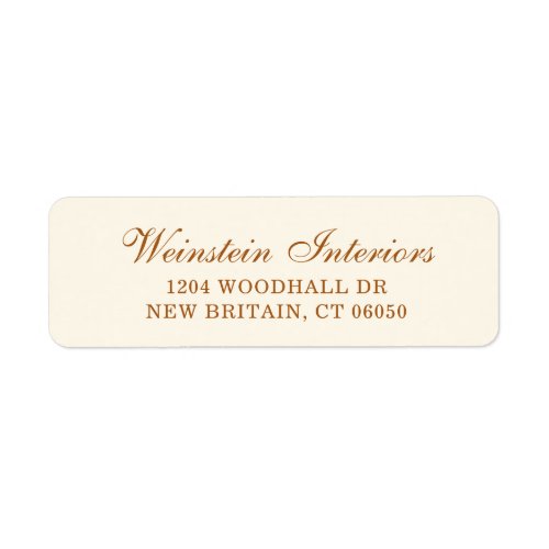 Elegant Script Ivory Return Address Label