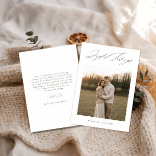 Elegant Script Joyful Tiding Boho Newlywed Photo Holiday Card