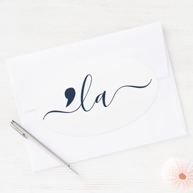 Elegant Script Kamala Harris for President Oval Sticker (Envelope)