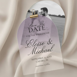 Elegant Script Lavender Gradient Save The Date