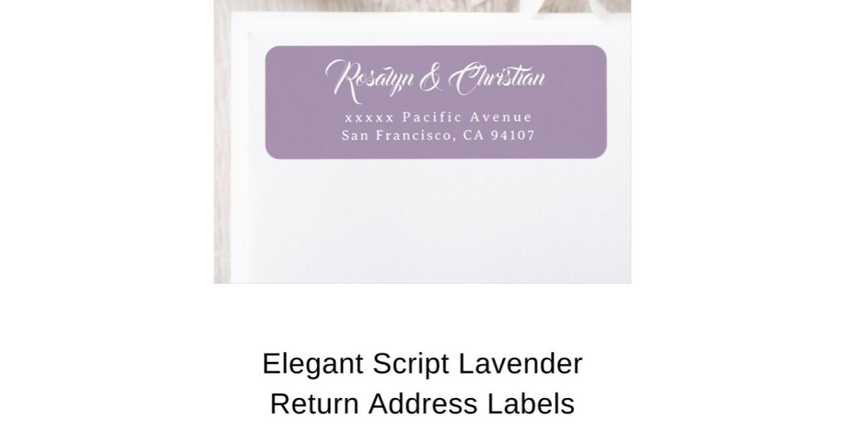 Elegant Script Lavender Return Address Labels | Zazzle