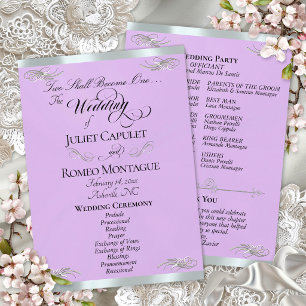 Elegant Script - Lavender/Silver Wedding Program