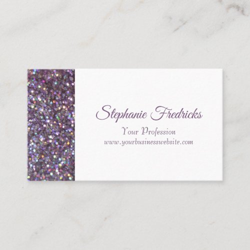 Elegant Script Lavender Sparkle Glitter Business Card