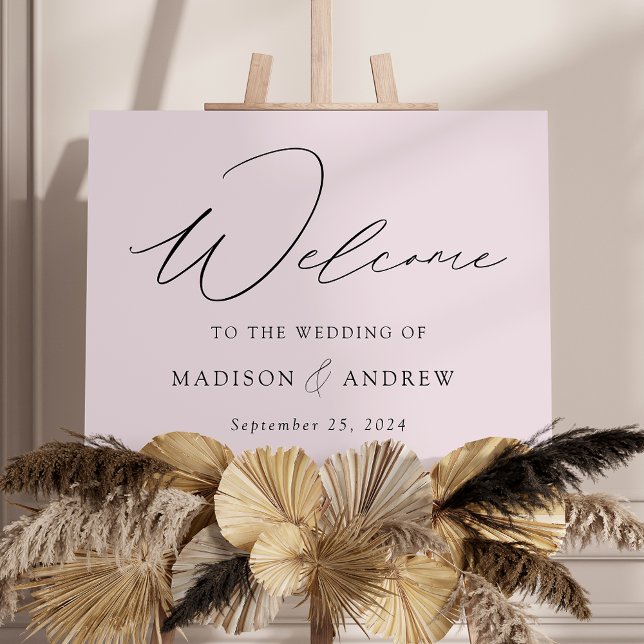 Elegant Script Lavender Wedding Welcome Sign (Creator Uploaded)