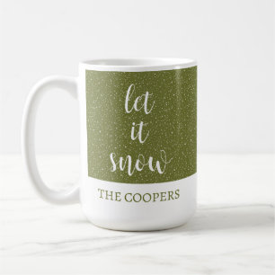 Elegant Script Let It Snow Holiday Coffee Mug