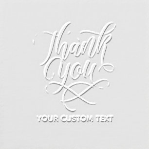 Elegant Script Lettering Thank You, Custom Text  Embosser