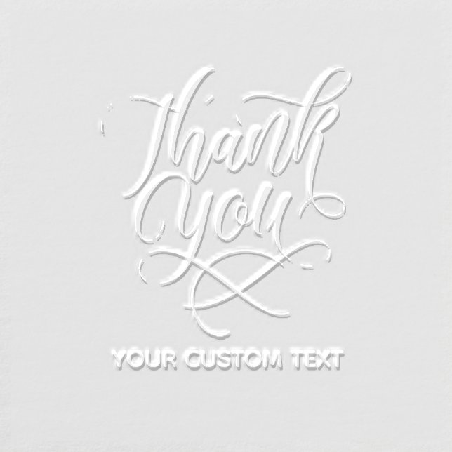 Elegant Script Lettering Thank You, Custom Text  Embosser (Design)