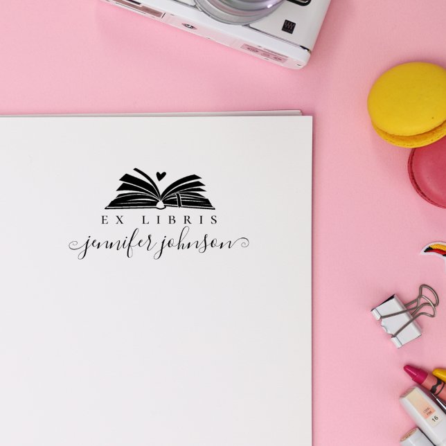 Elegant Script Library Book Ex Libris Rubber Stamp (Creator Uploaded)
