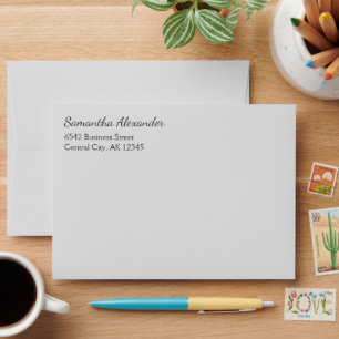 Elegant Script Light Grey Address Envelope